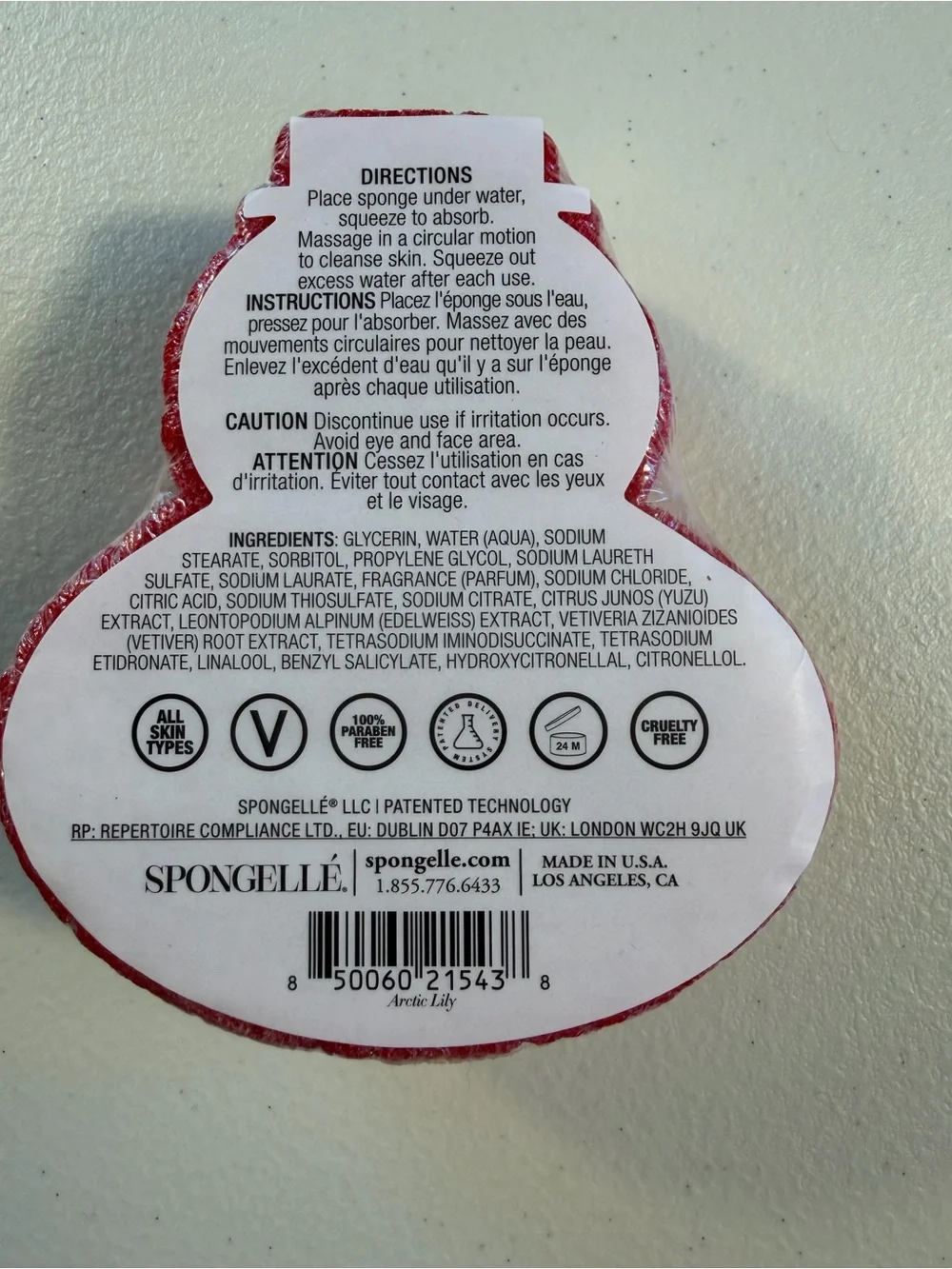 Spongelle Red Snowman Sponge - Holiday Bath Sponge